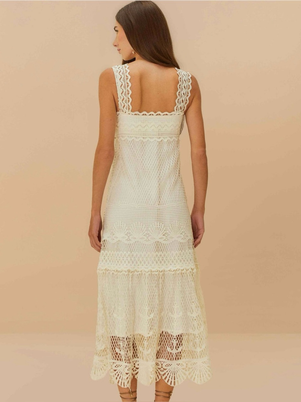NWOT FARM Rio Off-White Nautical Guipure Maxi Dress S - Picture 3 of 9